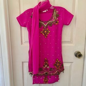 KIDS Pink Indian Outfit (3pc)